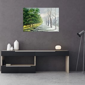 Tablou - Iarna versus vara (90x60 cm)