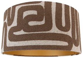 Abajur din material textil maro cu bej 50/50/25