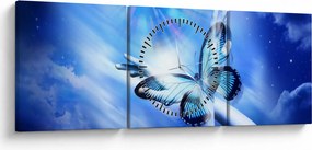 Tablou - Fluture, simbolul speranței (cu ceas) (90x30 cm)