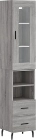 vidaXL Dulap înalt, gri sonoma, 34,5x34x180 cm, lemn prelucrat