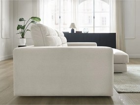 Colțar bej cu tapițerie din catifea (cu colț pe partea dreaptă/cu șezlong) Sierra – Bobochic Paris