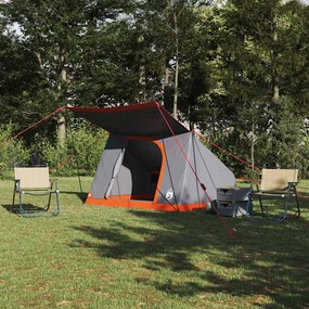 vidaXL Cort de Camping Gri și Portocalie 282 x 225 x 154 cm tafta
