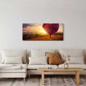 Tablou cu copaci în forma de inimă (120x50 cm)
