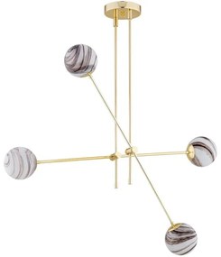 Lustră pe tijă Argon 1840 ABSOS 4xE14/7W/230V auriu