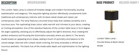 Veioza/Lampa de masa design decorativ London alama/negru
