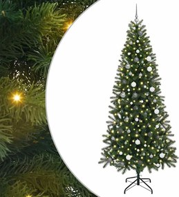 vidaXL Brad de Crăciun artificial cu 300 LED Verde 240 cm PE și PVC