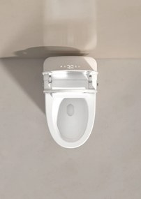 Smart WC 625 – Vas de Toaletă Inteligent Premium cu Iluminare Ambientală RGB, Funcție Bideu Integrată, Deschidere Automată, Spălare Automată, Uscare cu Aer Cald, Dezinfectare UV, Încălzire Colac, Telecomandă, Ecran LED, Ceramica, Alb