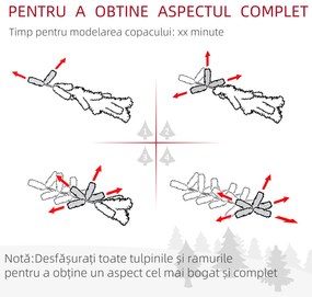 HOMCOM Brad de Crăciun Înzăpezit din PP Verde cu 492 Ramuri Ignifuge și Bază din Oțel Inoxidabil, Ø60x180 cm | Aosom Romania