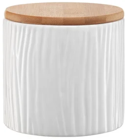 Recipient depozitare cu capac din bambus 0.67L, model scoarta alba, Tuvo