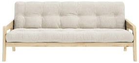 Canapea variabilă cu tapițerie din catifea reiată Karup Design Grab Raw/Natural