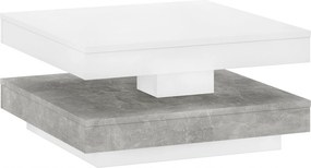 Masuta cafea MANDY, alb/gri beton, 70x70x34 cm
