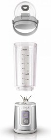 Blender portabil Ninja Blast BC151EUWH, 7.4W, 530 ml, Lama din otel cu 6 lame, Zdrobire gheata, Până la 10 cicluri, Fara BPA, USB-C, Alb