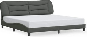 vidaXL Cadru de pat fără saltea, Hvar, gri închis, 200x200 cm, textil