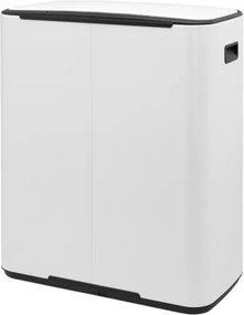 Cos de gunoi Brabantia Bo Pedal 1003188, 2x30 L, Inchidere lina, Baza antiderapanta, Alb