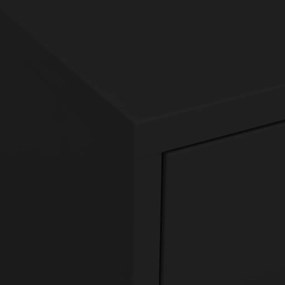 Dulap de depozitare, negru, 80x35x101,5 cm, otel Negru, 1, 1
