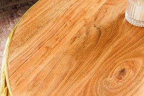 Set de 2 masute design unicat realizate manual Abstract Leaf auriu