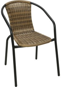 Fotoliu metalic Porto, 52 x 58 x în.77 cm,polyrattan, stivuibil