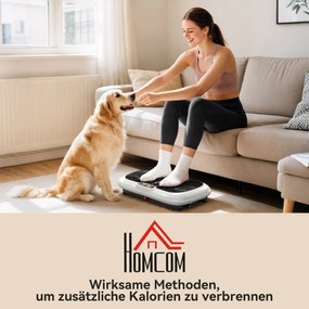 Placă vibratoare HOMCOM cu 99 trepte, 2 benzi fitness 73 x 40 x 13cm Alb+Negru | Aosom Romania
