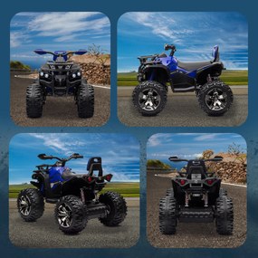 HOMCOM ATV Electric pentru Copii 3-5 Ani, Motocicletă Electrică pentru Copii cu Muzică, 100x65x73 cm, Albastru | Aosom Romania
