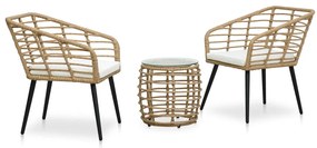 48577 vidaXL Set mobilier de bistro, 3 piese, stejar, poliratan