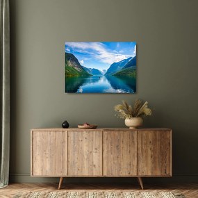 Tablou pe sticlă - Lacul Lovatnet (70x50 cm)
