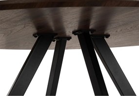 Masă de dining rotundă cu aspect de lemn de nuc ø 120 cm Rivo – Bonami Essentials