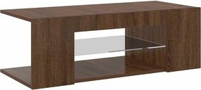 vidaXL Comodă TV cu lumini LED, stejar maro, 90x39x30 cm