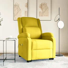 3124824 vidaXL Fotoliu de masaj rabatabil cu ridicare, galben deschis, textil