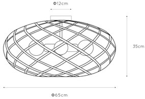 Lucide 21117/65/02 - Lumină de tavan WOLFRAM 3xE27/60W/230V aurie