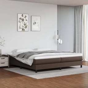 3120721 vidaXL Cadru de pat, maro, 200x200 cm, piele ecologică