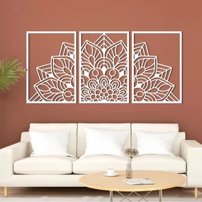 DUBLEZ | Mandala decorativă 3 piese - Floare Înflorită