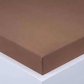 Cearşaf cu elastic jersey EXCLUSIVE maro închis set 2 buc 90 x 200 cm