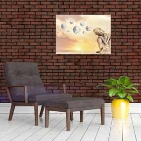 Tablou pe sticlă - Timp pentru meditații (70x50 cm)