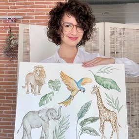 INSPIO Autocolant textil pentru perete - animale SAFARI din sălbăticie