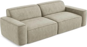 Canapea bej cu tapițerie din chenille 244 cm Omao – Makamii