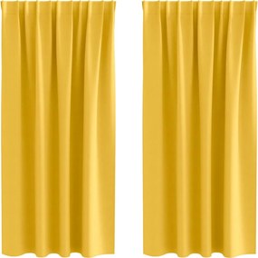 vidaXL Perdele Opaque cu Inel 2 pcs Galben muștar 175 x 140 cm