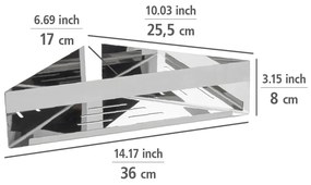 Raft pentru baie argintiu lucios de colț autoadeziv din oțel inoxidabil Genova – Wenko