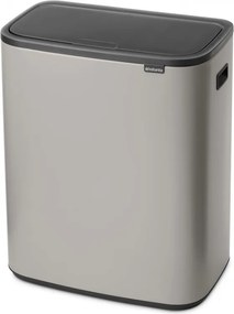 Cos de gunoi Brabantia Bo Touch 1010455, 60 l, Deschidere lina si silentioasa, Deschidere larga, Gri deschis