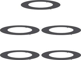 vidaXL potrivit pentru inele de copac plat 5 pcs Negru Ø50 / 80 cm Oțel