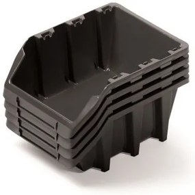 Set de 4 cutii de depozitare fiecare 29,5 x 19,8 x 13,3 cm, negru