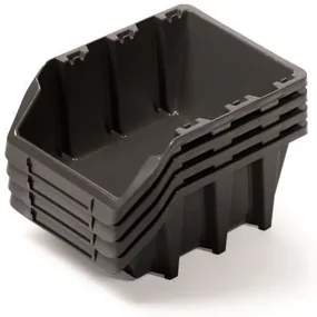 Set de 4 cutii de depozitare fiecare 29,5 x 19,8 x 13,3 cm, negru