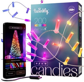 Instalație LED RGB dimabilă de Crăciun 200xLED 14 m USB Wi-Fi Twinkly TWKC200RGB-T