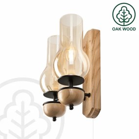 Aplică Brilagi COTTAGE 2xE14/40W/230V stejar/maro