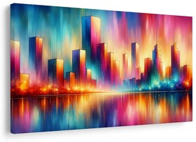 Tablou siluetă urbană colorată