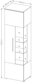 Vitrină Indiko Typ 05 (S) (schiefer) (cu iluminat). 1108209
