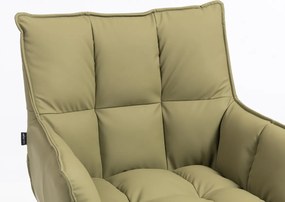 HR560N Scaun Khaki Piele Ecologica Premium Soft cu Bază Neagră