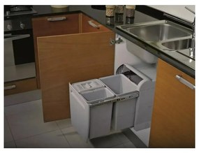 Coș de gunoi de plastic pentru deșeuri selecționate/încorporat 18 + 8 + 8 l City - Elletipi