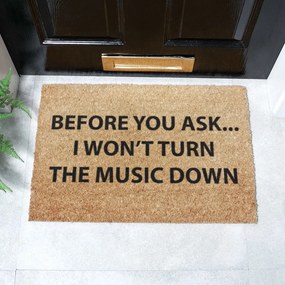 Covoraș de intrare din fibre de nucă de cocos 40x60 cm Loud Music – Artsy Doormats