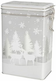Doză de tablă de Crăciun Altom Silver Christmas tree, 12 x 8 x 19 cm