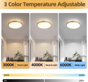 Brilagi - Lampă LED dimabilă GLASS POOL DOUBLE LED/48W/230V 40 cm aurie + telecomandă